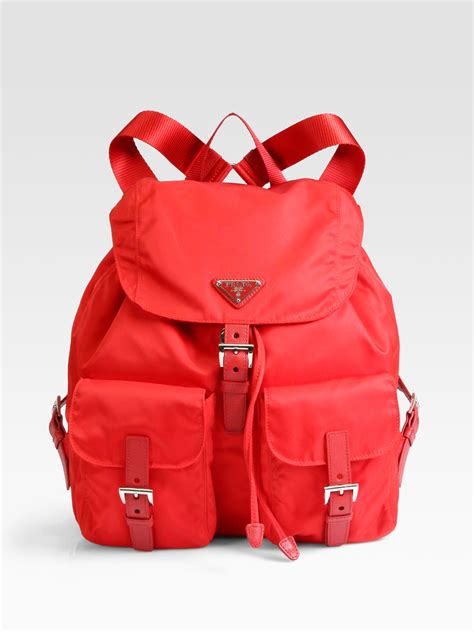 prada backpack red|Prada black backpack small.